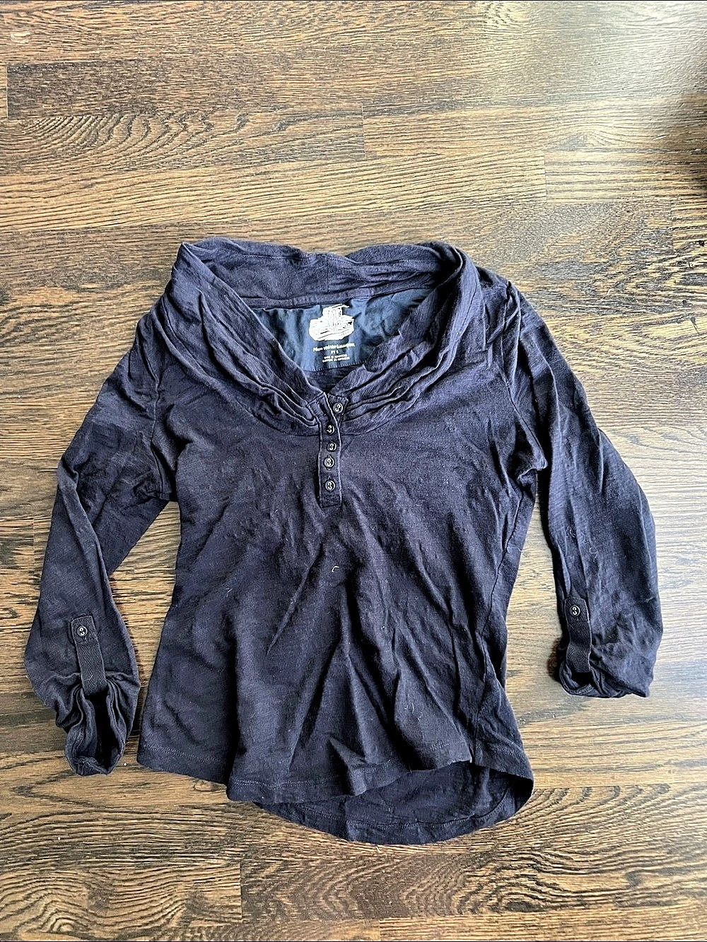 Pilcro Anthropologie Y2K Vintage Early 2000s Navy Blue Long Sleeve Top | Small